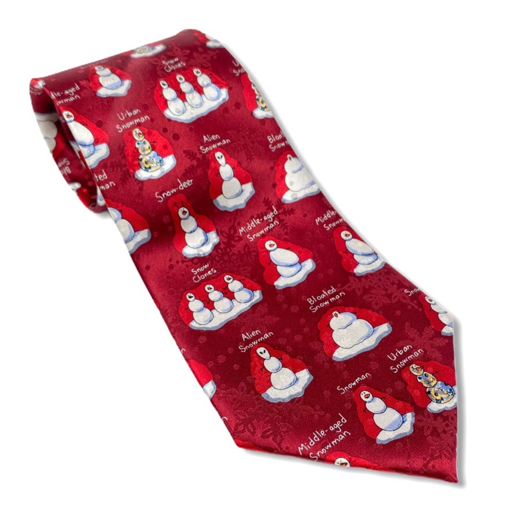 American Greetings Christmas Snowman fun silk tie